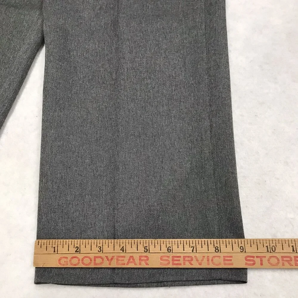 Vintage 80s LEVIS Action Slacks Pant Men 36x30 Gray Polyester Retro Disco Dacron